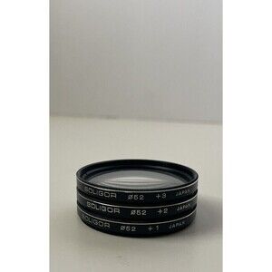 Vintage Soligor 55mm Close Up Macro +1 +2 +3 Lens Filter Set of 3 Original Case